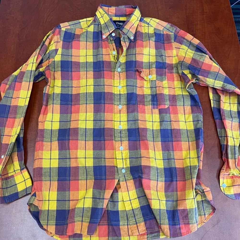 Drake’s London Madras Button Down